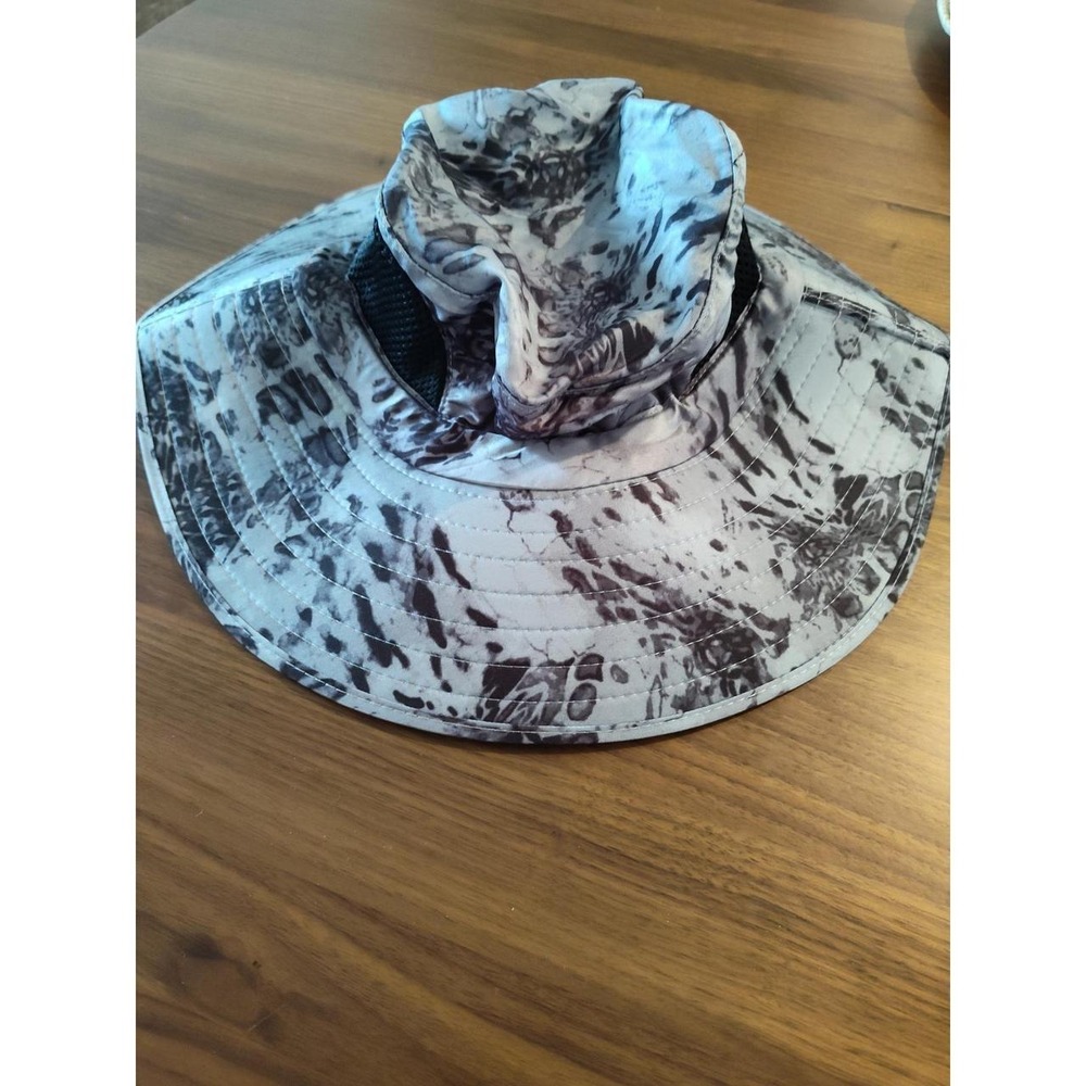 Einskey Sun Hat Grey Marble Tie Dye Wide Brim UV 50+ Water Repellent Fishing Hat
